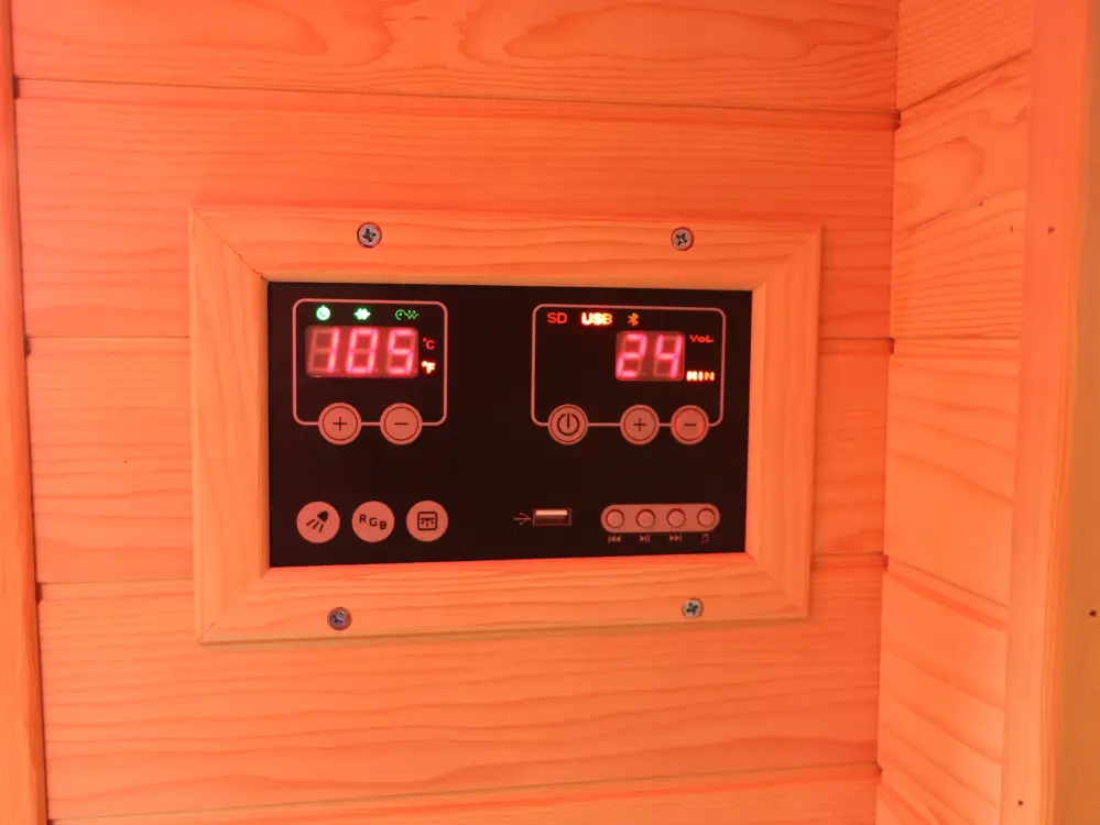 1 To 2 Person Hemlock Wood Low EMF Far Infrared Sauna Home LED Lights havina