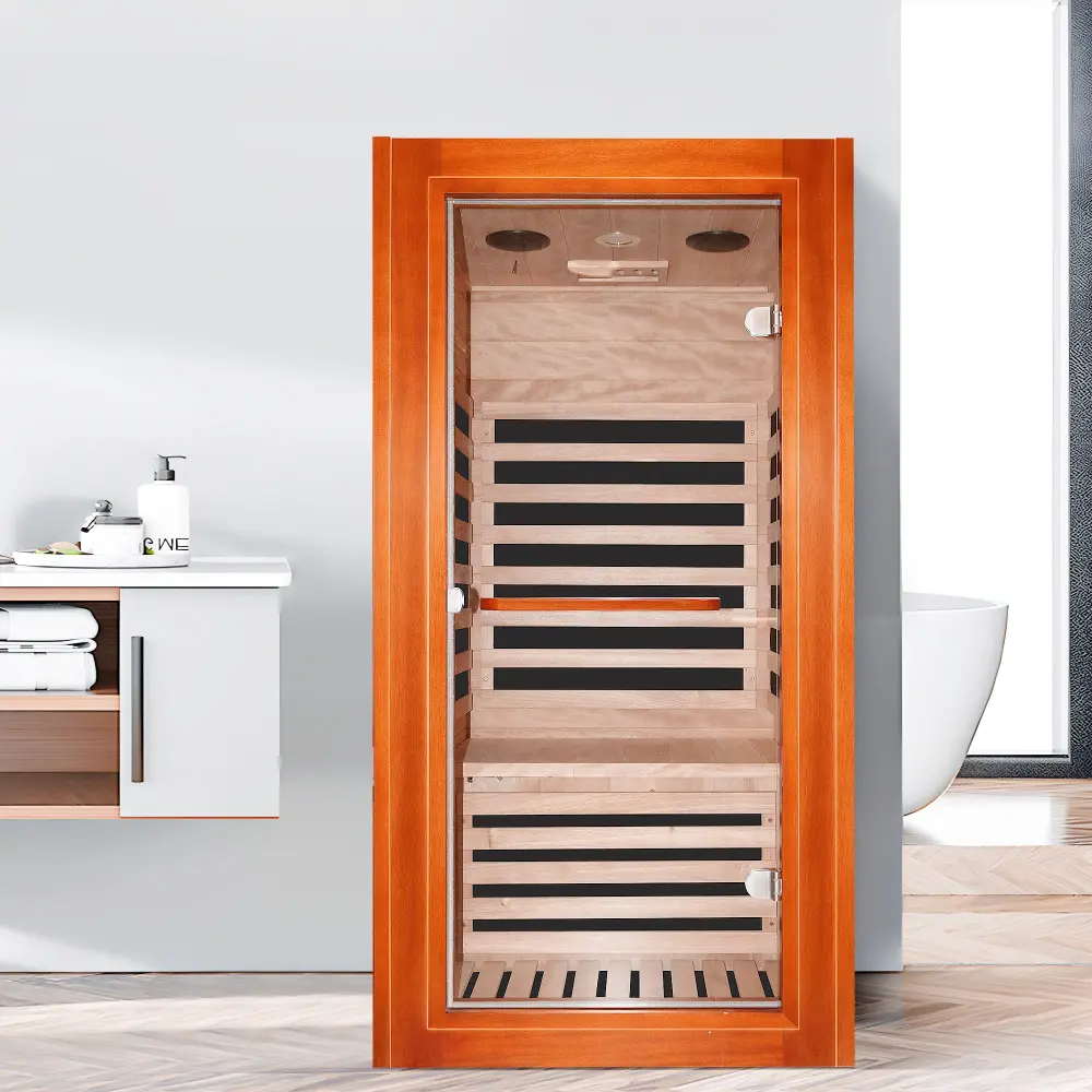 Infrared Sauna Room Single Person Natural Metallic Timber Solid Wood hsy sauna