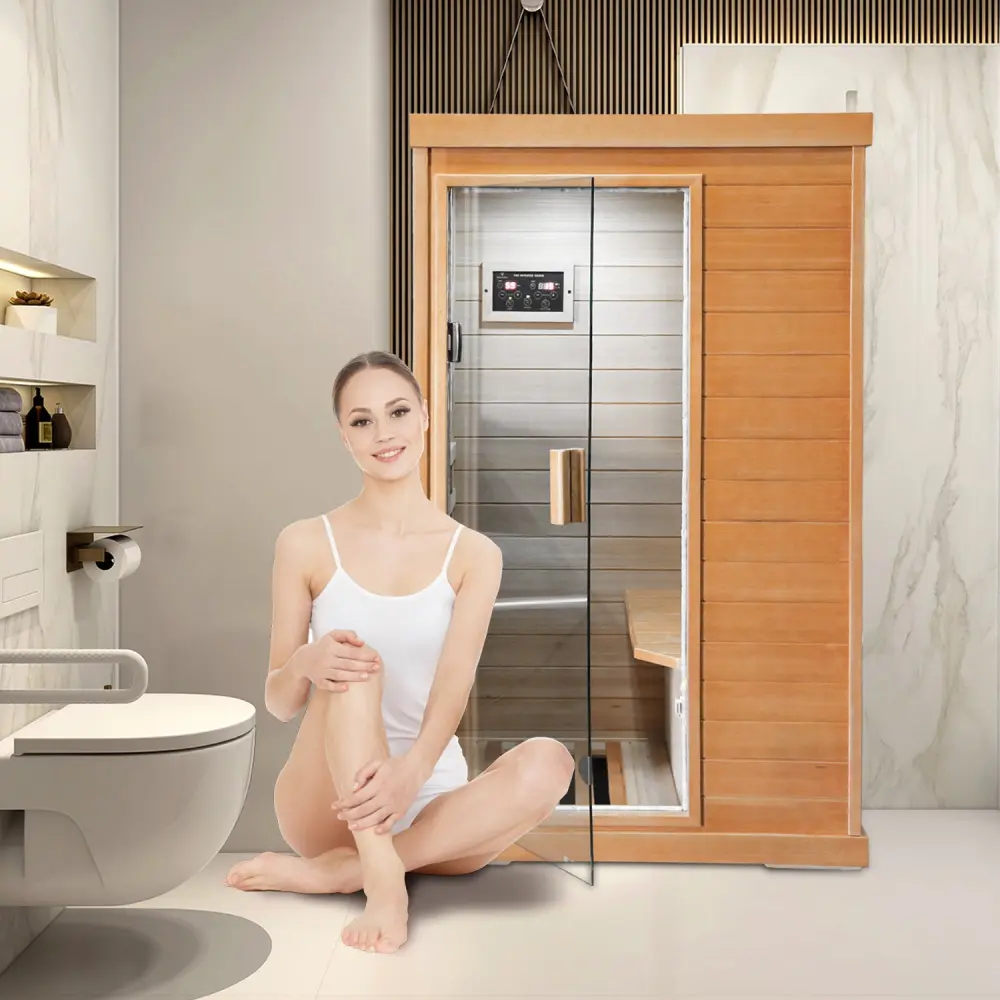 Infrared Sauna Room Single Room Natural Metallic & Timber Solid Timber rigo