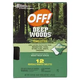 Deep Woods Towelettes 12-Count Insect Repellent and Outdoor Protection Off!