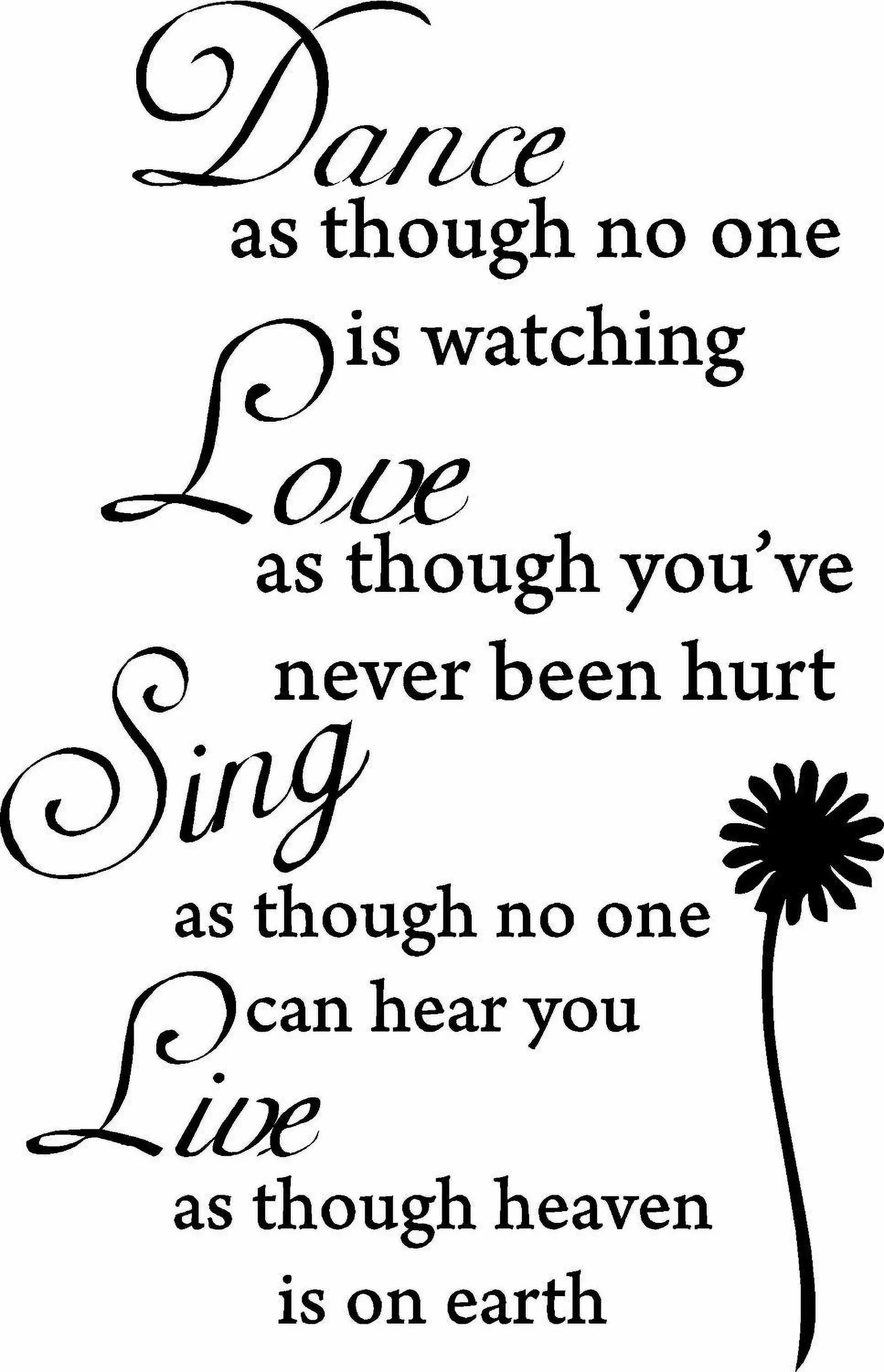 Dance Love Sing Live Wall Quotes Decal Removable Vinyl Art Stickers Home Decor Picniva