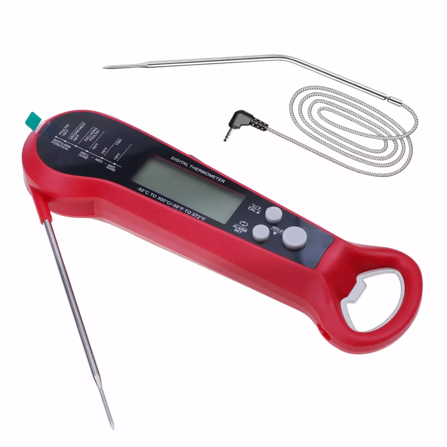 Instant Read Meat Thermometer Cooking Fast Precise Digital Food Thermometer Backlight Magnet Calibration and Foldable Prob...