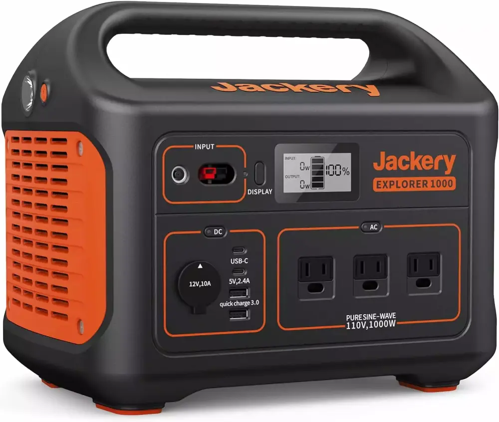 Jackery Uncoverr 1000 1002Wh Power Station 3x1000W AC Outlets Solar Panel Optional Travel Camping