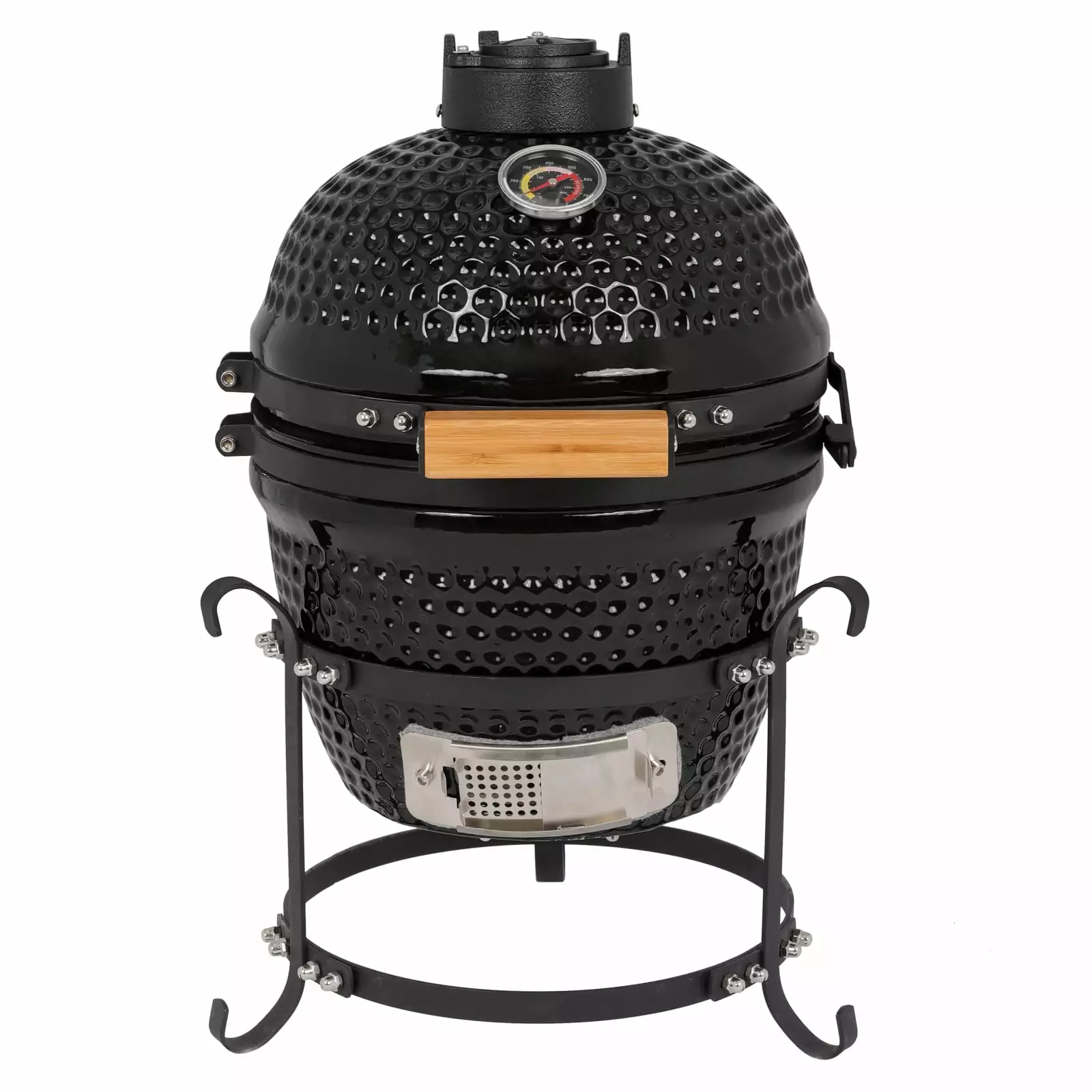 13 Inch Round Ceramic Charcoal Kamado Grill Black