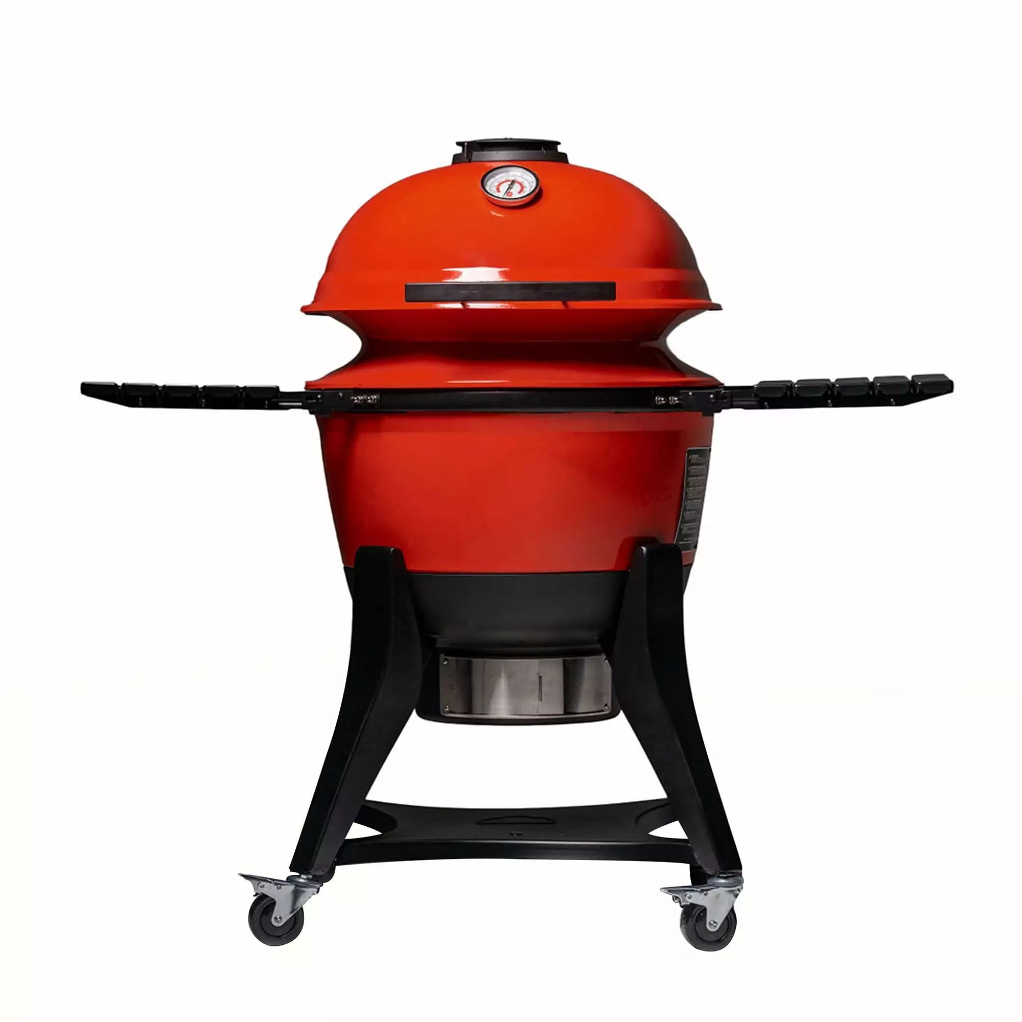 Kamado Joe Kettle Joe 22 Inch Charcoal Grill Red Hinged Lid and Side Shelves