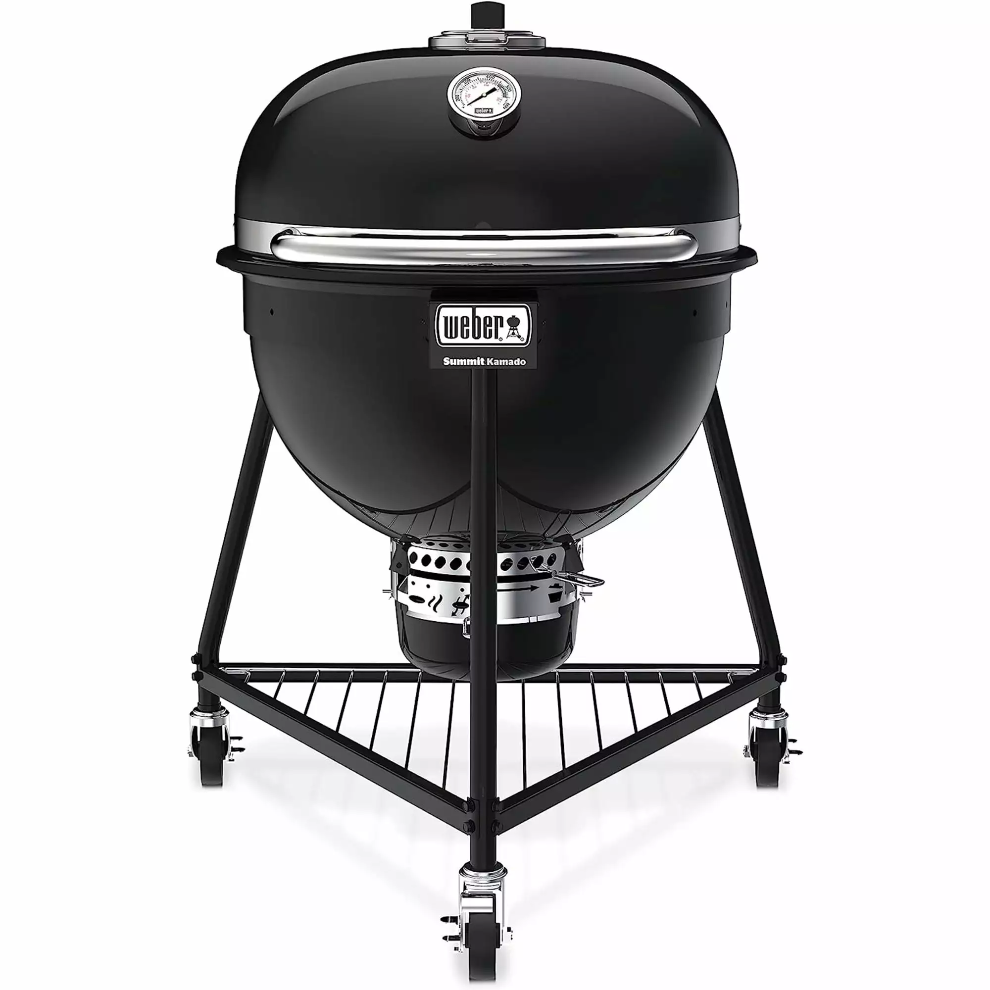 Weber Summit Kamado E6 Charcoal Grill Built Stainless Steel Lid Black