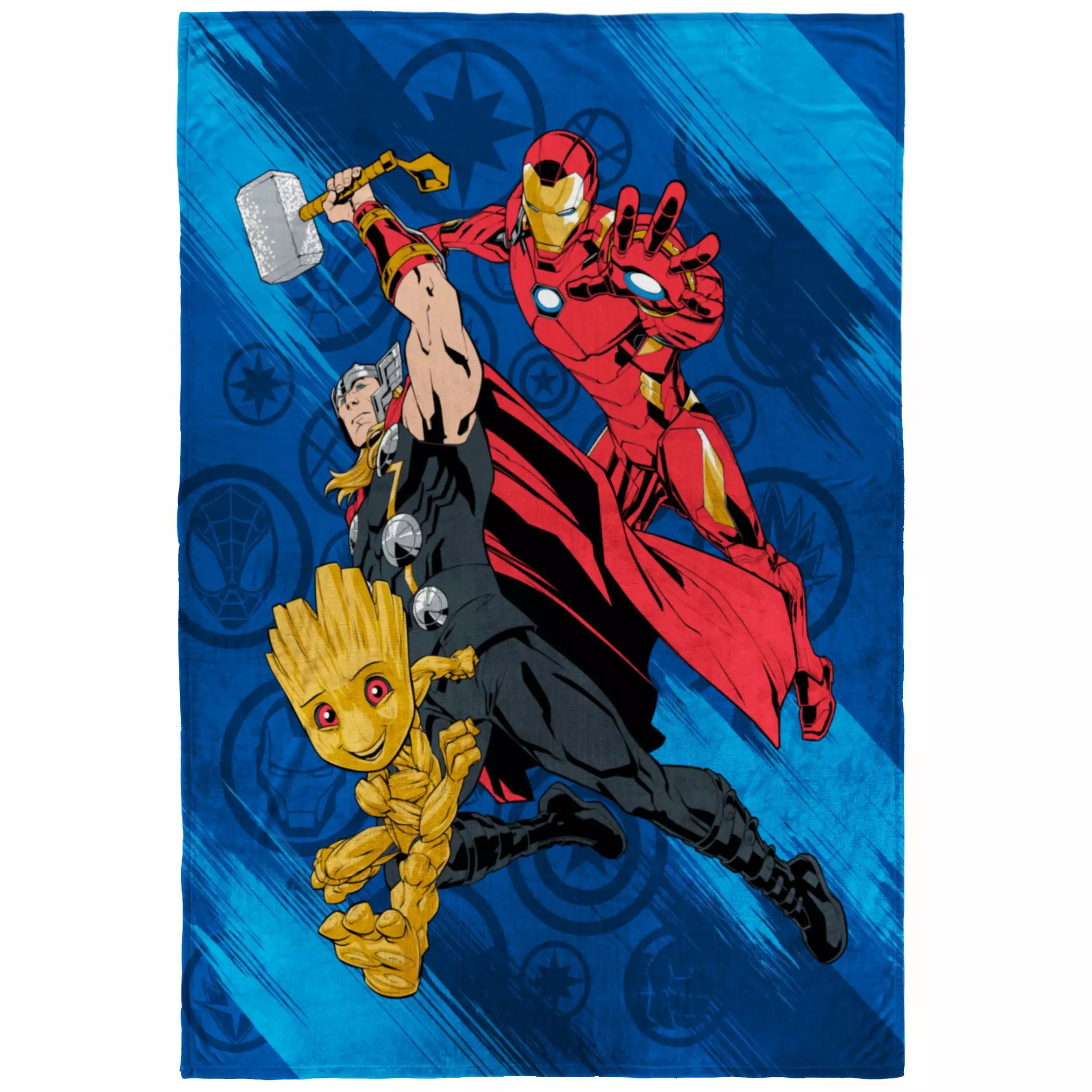 Avengers Kids Twin Blanket 62x90 Microfiber Blue and Red Marvel