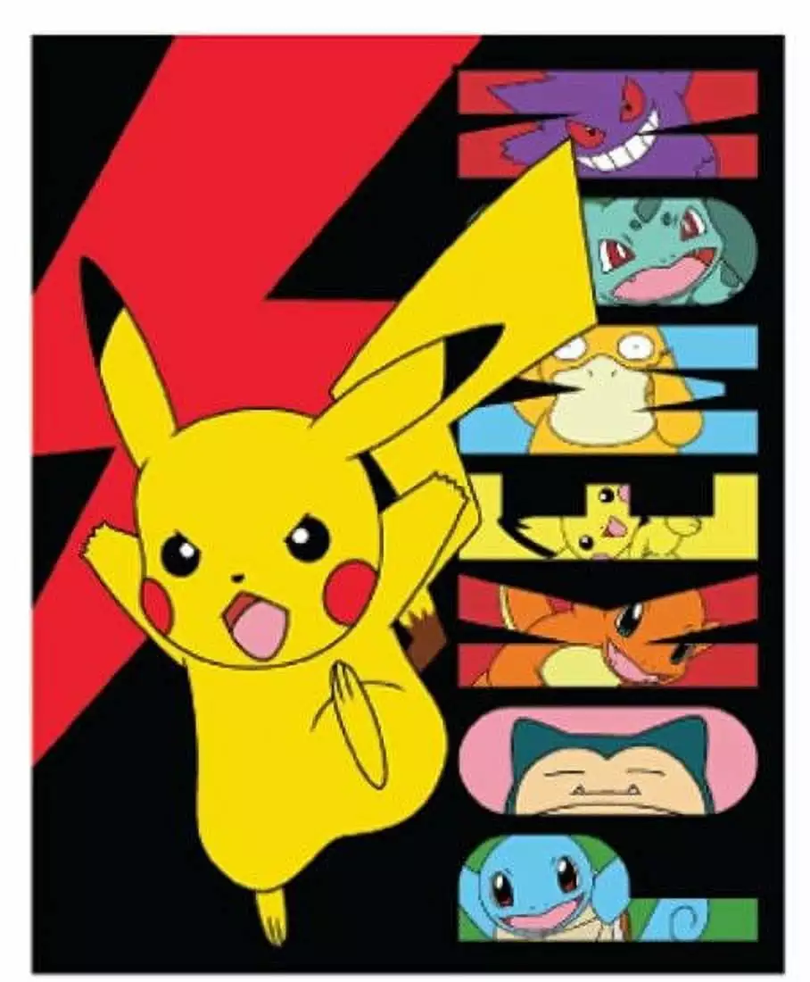 Pokemon Throw Blanket Battle Bot Silk Touch 40 x 50