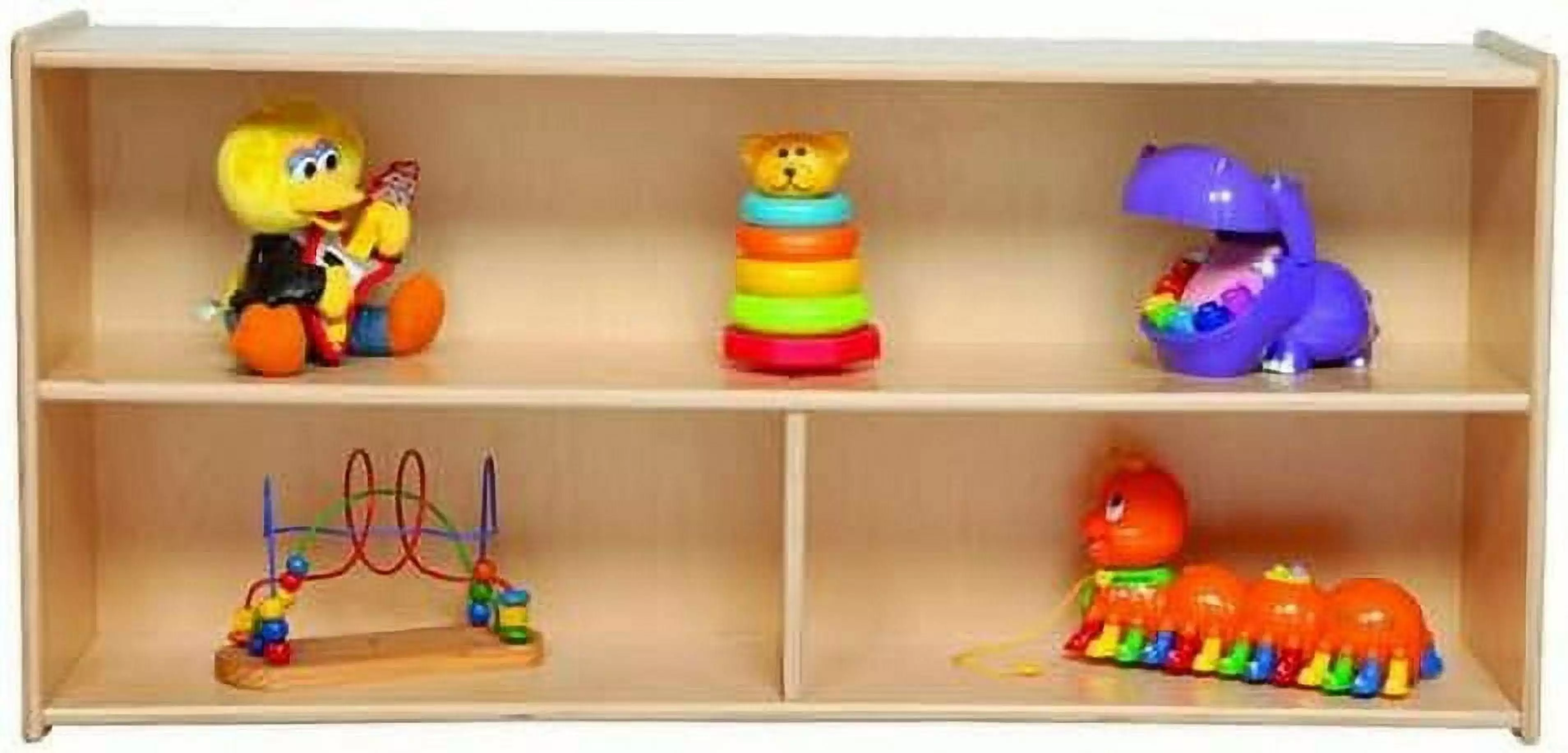 RRI Goods 2-Shelf Kids Bookshelf Toy Storage Arranger 3-Section Montessori Shelves