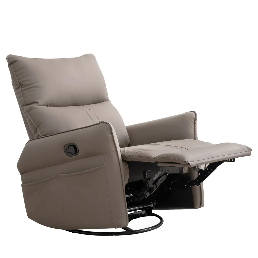 360° Modern Slim Rocking Swivel Recliner Chair Side Pocket