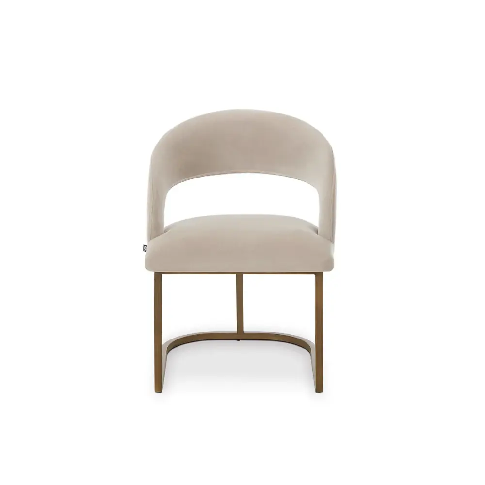 Alfie Dining Chair (Crib 5) - Megan Pebble & Warm finish Steel