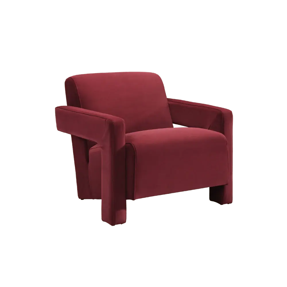 Apex Angular Armchair (Crib 5) - Wine