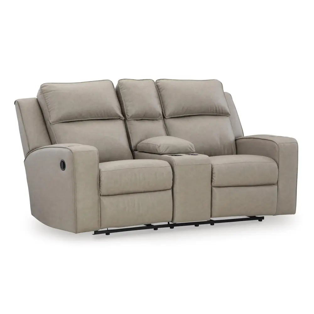 Diamond Modern Furniture Exclusive Design Lavenhorne Reclining Leather Look Loveseat Console 6330794