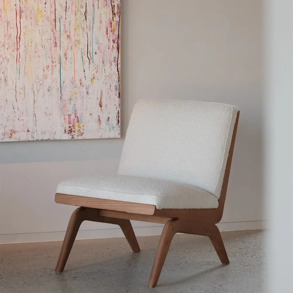 Joanna - Armchair - Walnut/Teddy fabric