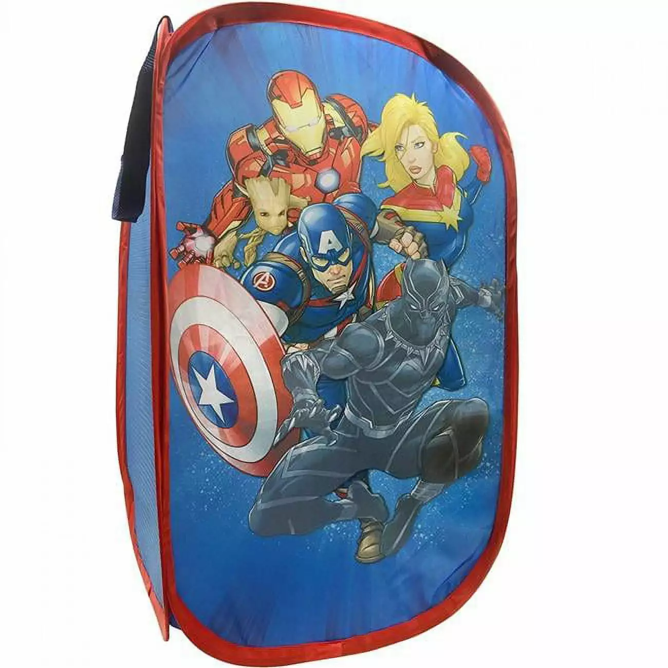 Avengers Blast Off Kids Collapsible Pop Up Hamper 100% Microfiber Blue Marvel Design