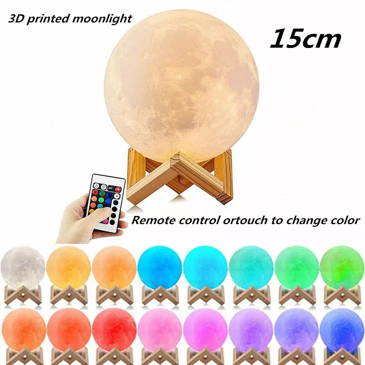 Kid Universe Moon Toy Outer Space Bedroom 3D Globe Touch Lamp Remote Flash Popup