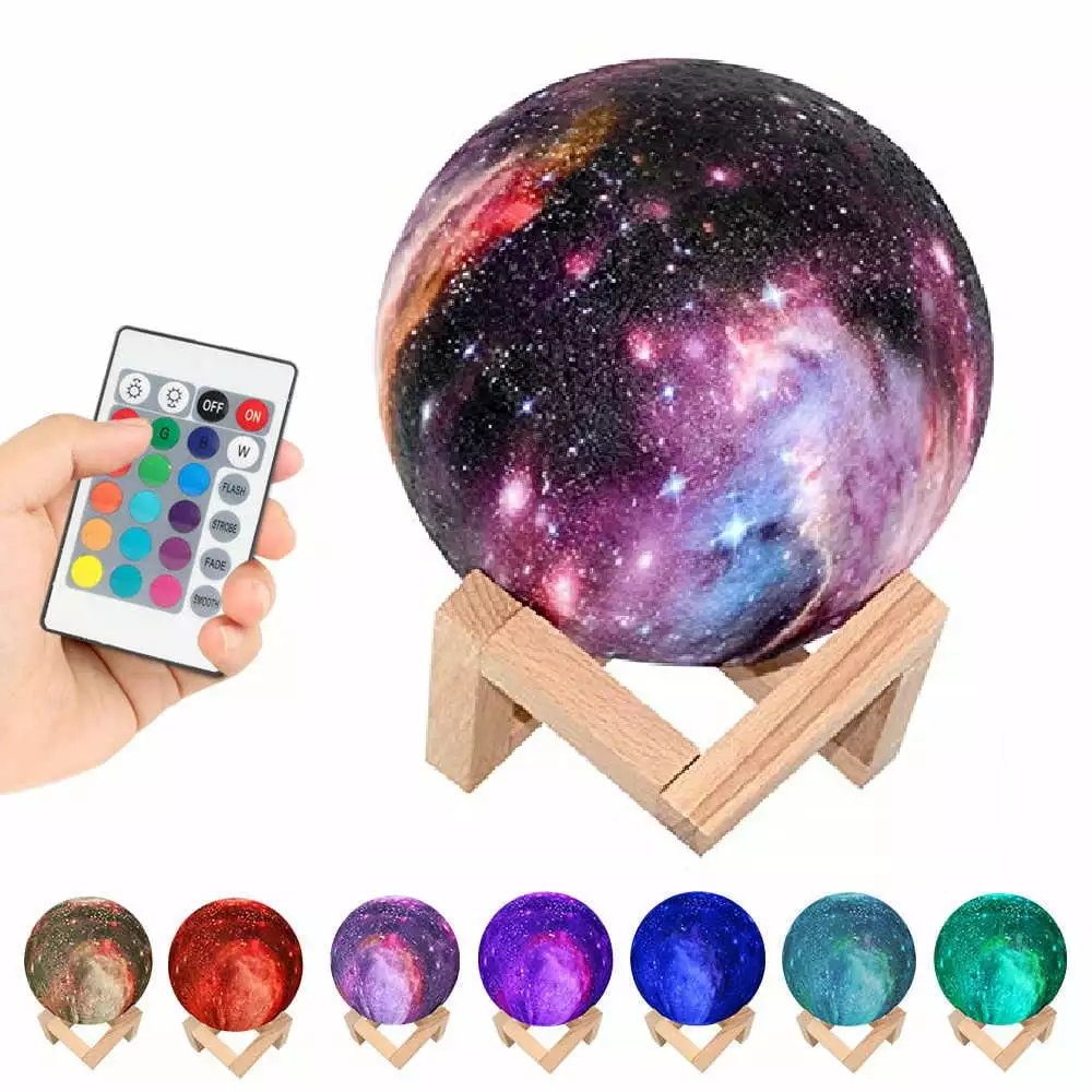 Kid Universe Galaxy Toy 3D Globe Touch Lamp Remote Outer Space Bedroom Decor Moonlight