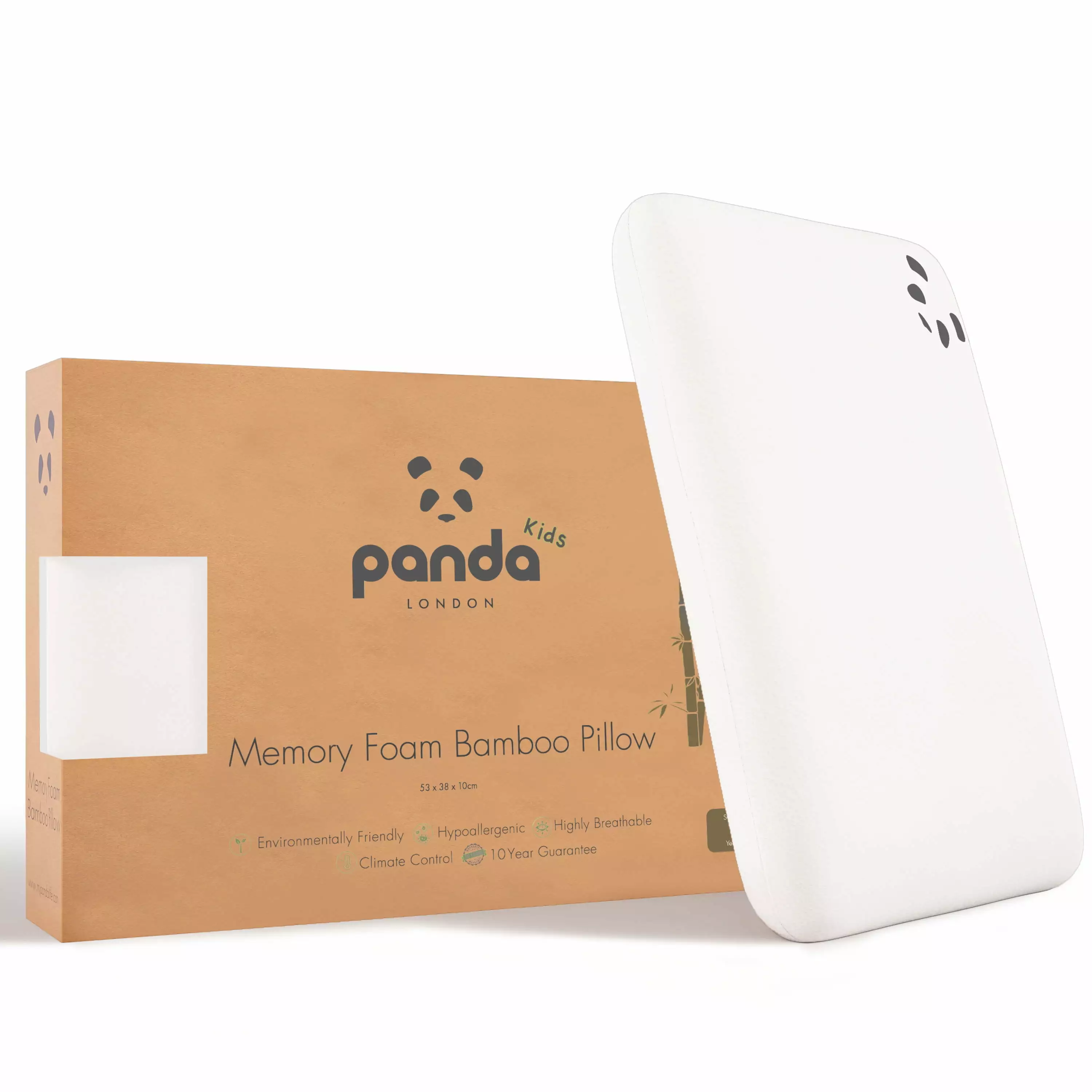 Panda Memory Foam Bamboo Pillow Kids 4+ Years Comfort Support