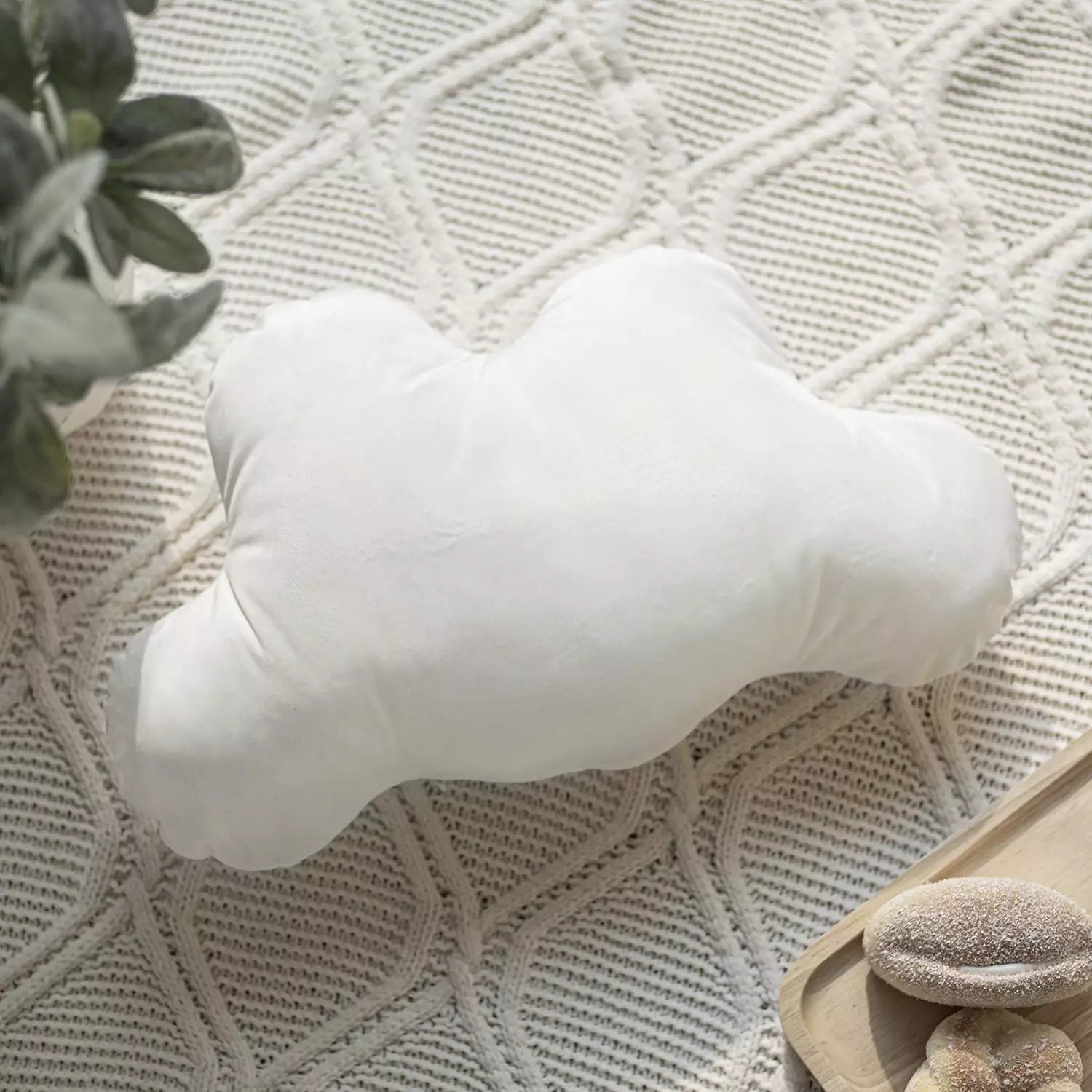 Phantoscope White Cloud Decorative Throw Pillow Kids 12 x 20 Inches Soft Nursery Pillow