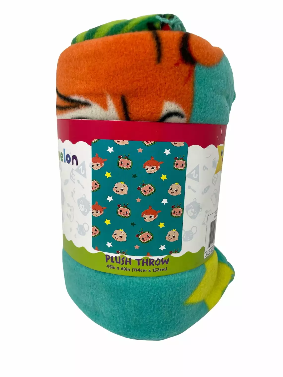Cocomelon 40x60 Plush Throw Rolled Paper Wrap Blanket Hand Wash Only Green