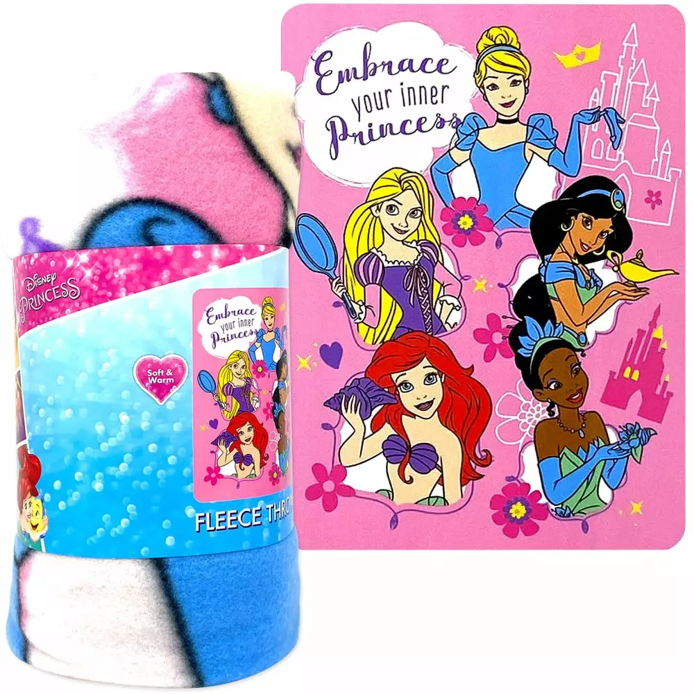 Disney Princess Toddler Child Fleece Polyester Plush Throw 45x60