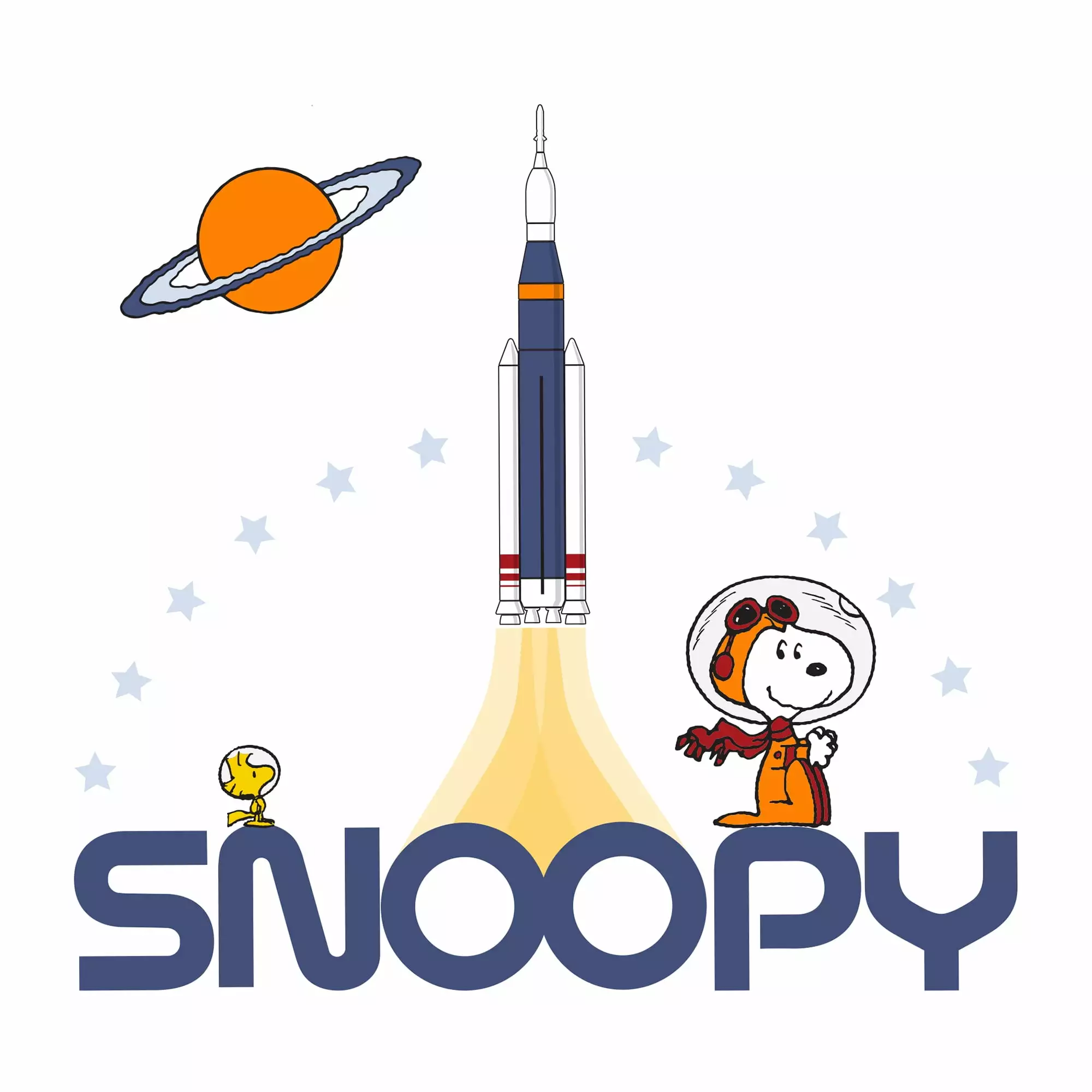 Bedtime Originals Astronaut Snoopy Blue Spaceship Wall Decals Kids Room Decor Vinyl Stickers