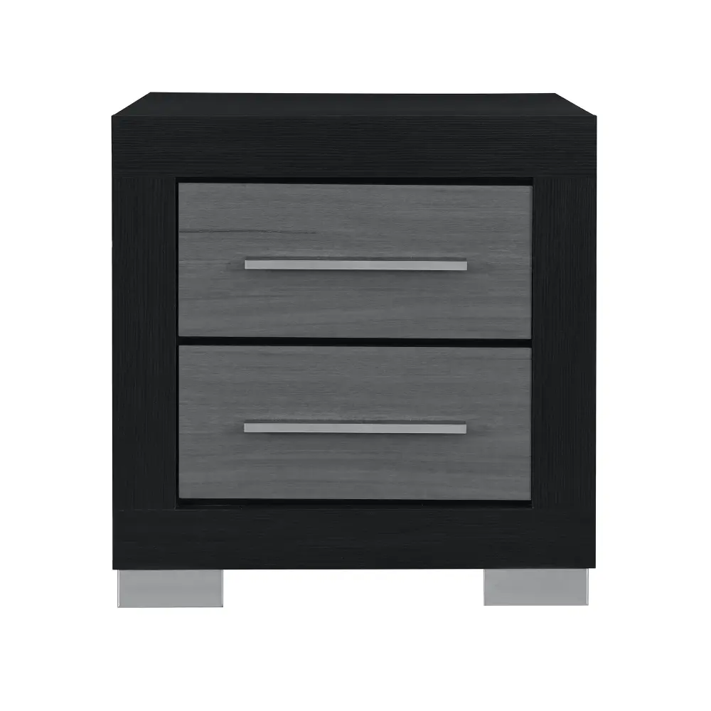 Elsa - 2 Toned Nightstand Bar Handle And Spacious Drawers