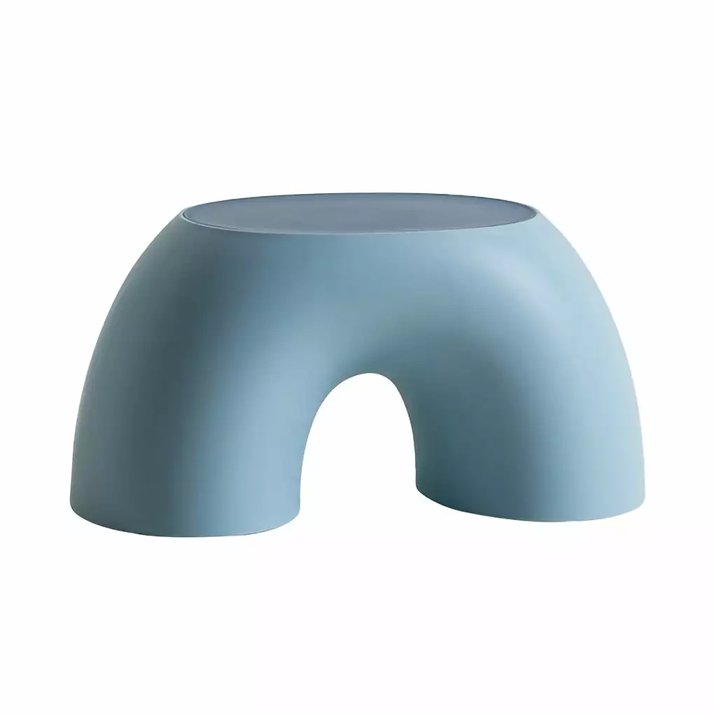Children Stool Plastic Rainbow Shape Footstool Protective Kids Step Stool Blue Hi.FANCY