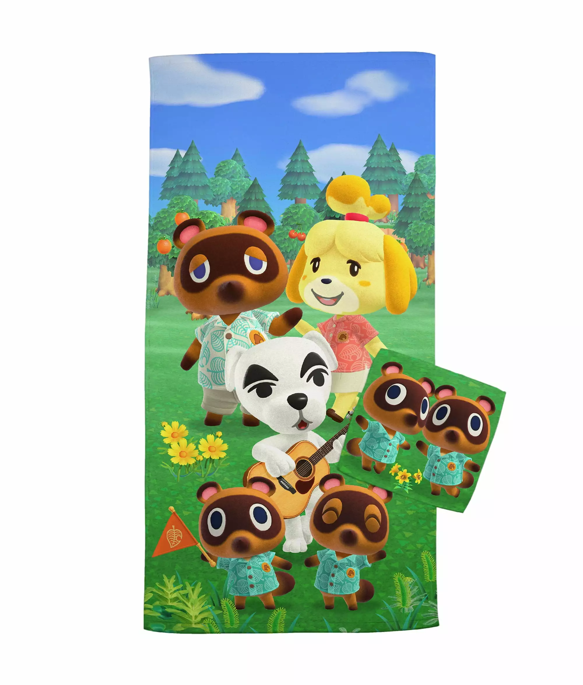 Animal Crossing Animation Characters Cotton Bath Towels Multi-color 2 Pieces Set