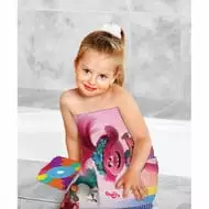 Trolls Kids Bath Towel and Wash Cloth 2-Piece Set Pink Dreamworks