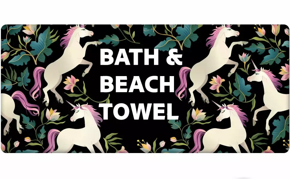 100% Organic Cotton Super Soft Kids Bath Towel Floral Unicorns Theme Khelo