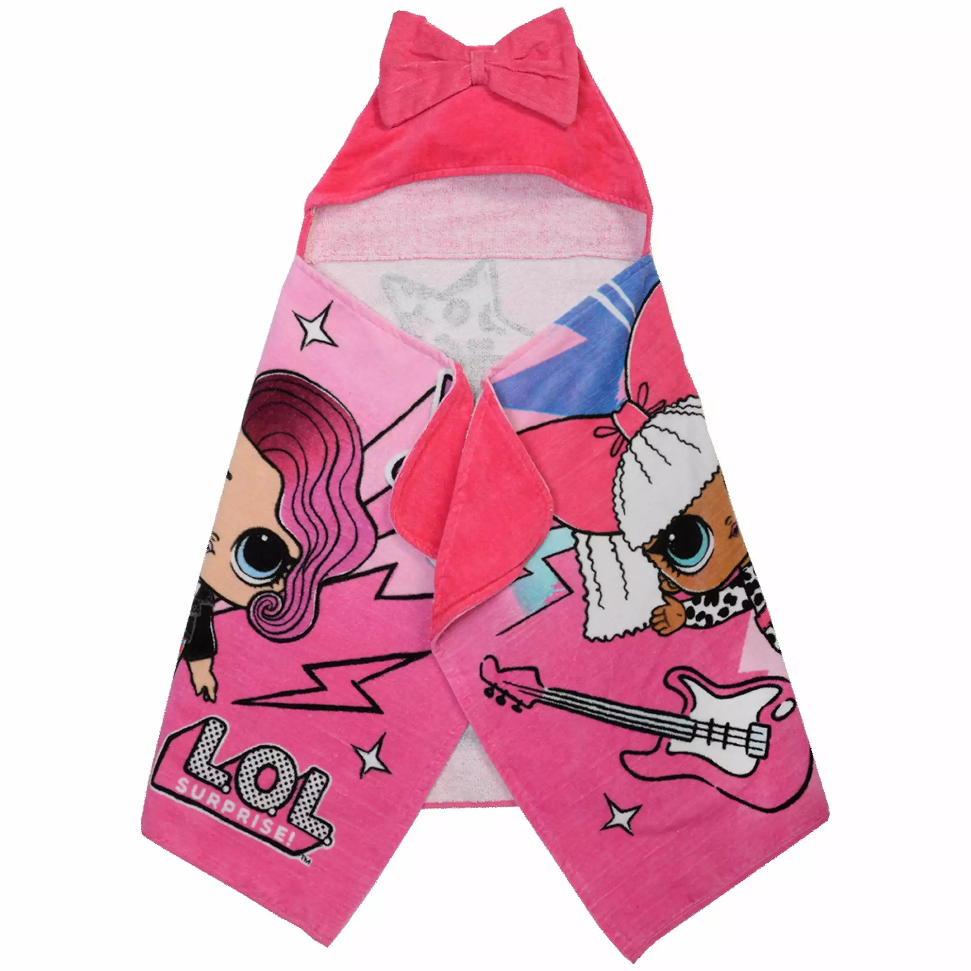 LOL Surprise Kids Hooded Towel - Pink Cotton Bath Wrap Children Character Design L.O.L. Surprise!