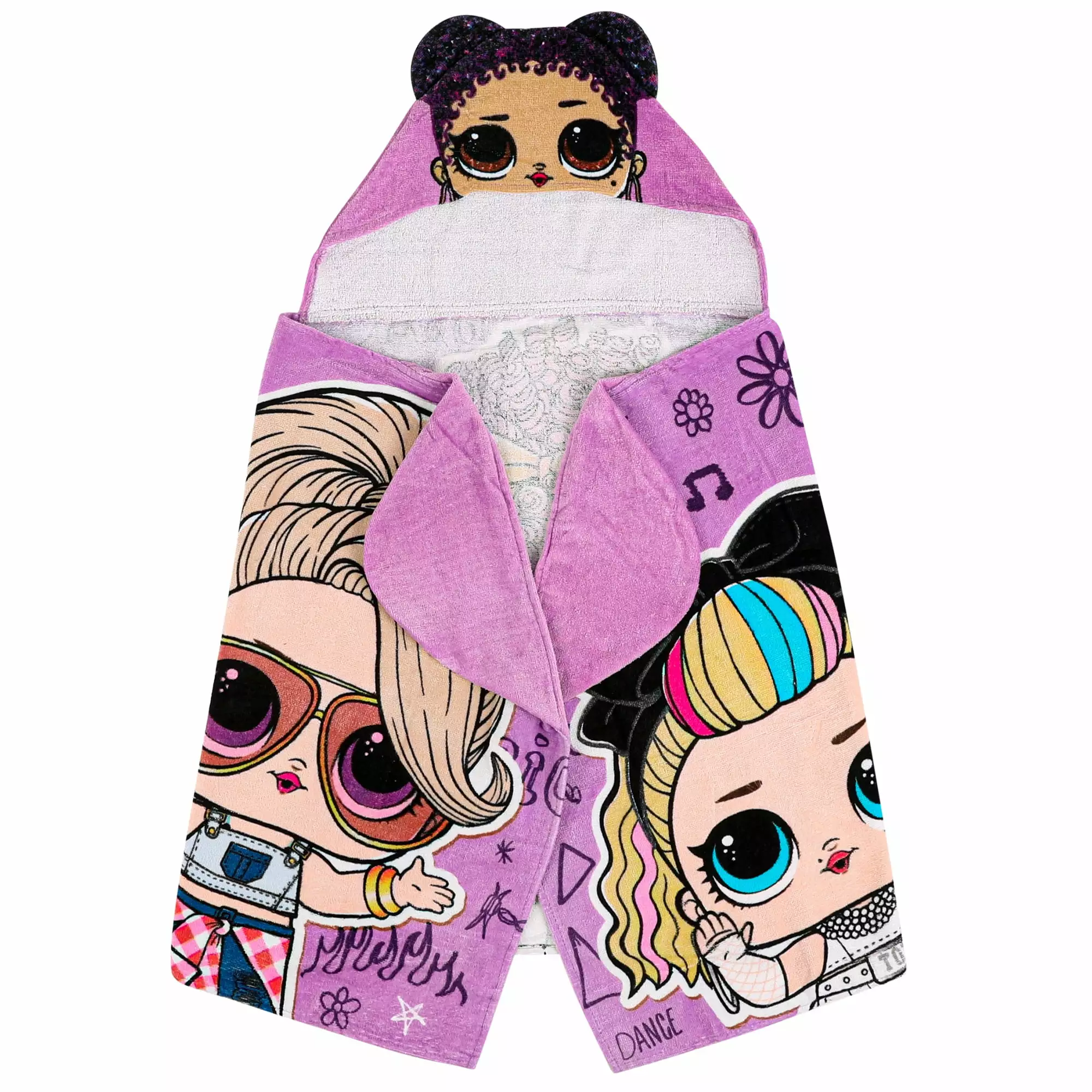 LOL Surprise Kids Purple Queen Hooded Towel Cotton Purple MGA L.O.L. Surprise!