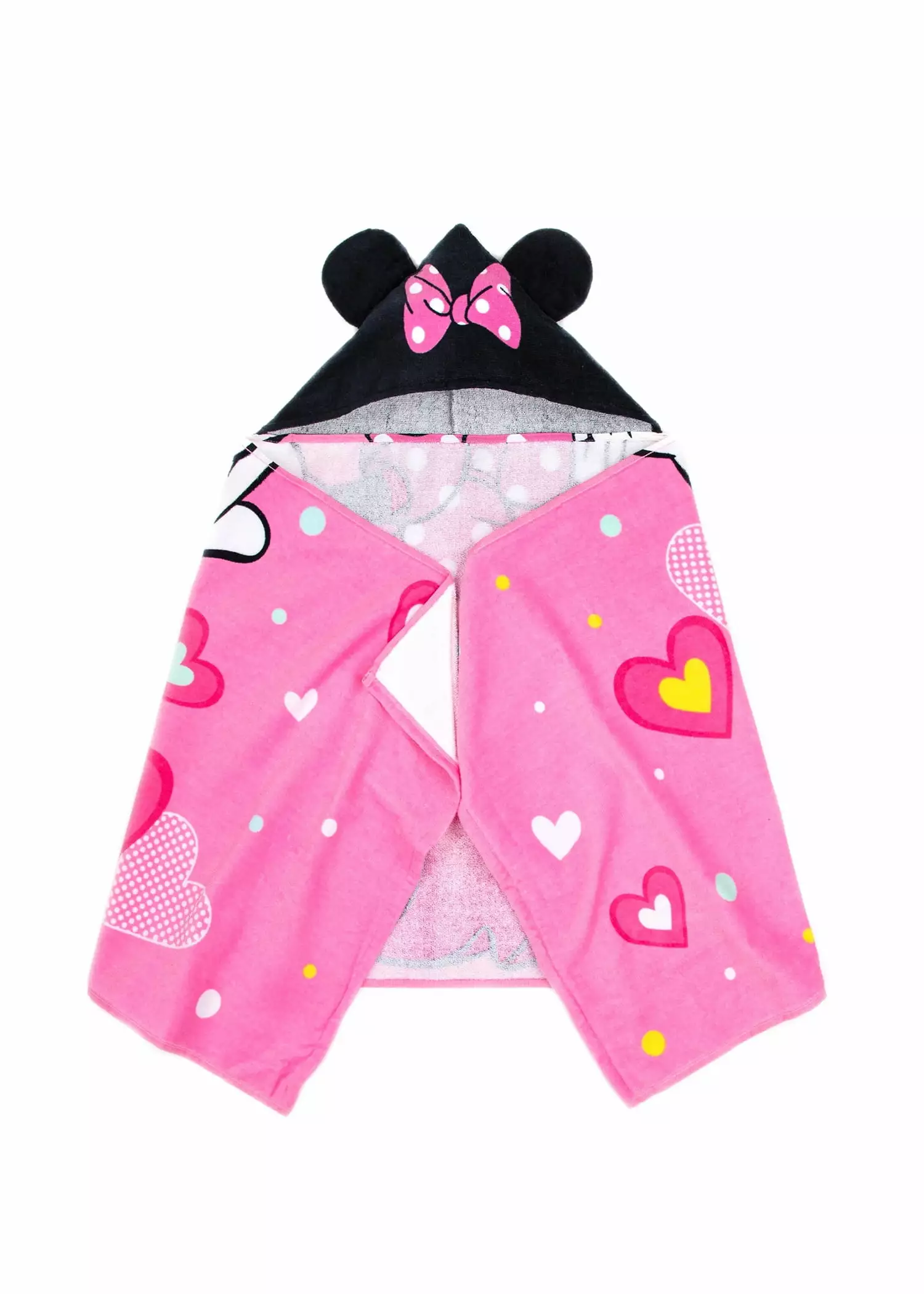 Minnie Mouse Kids Cotton Hooded Towel - Soft Absorbent Bath Towel