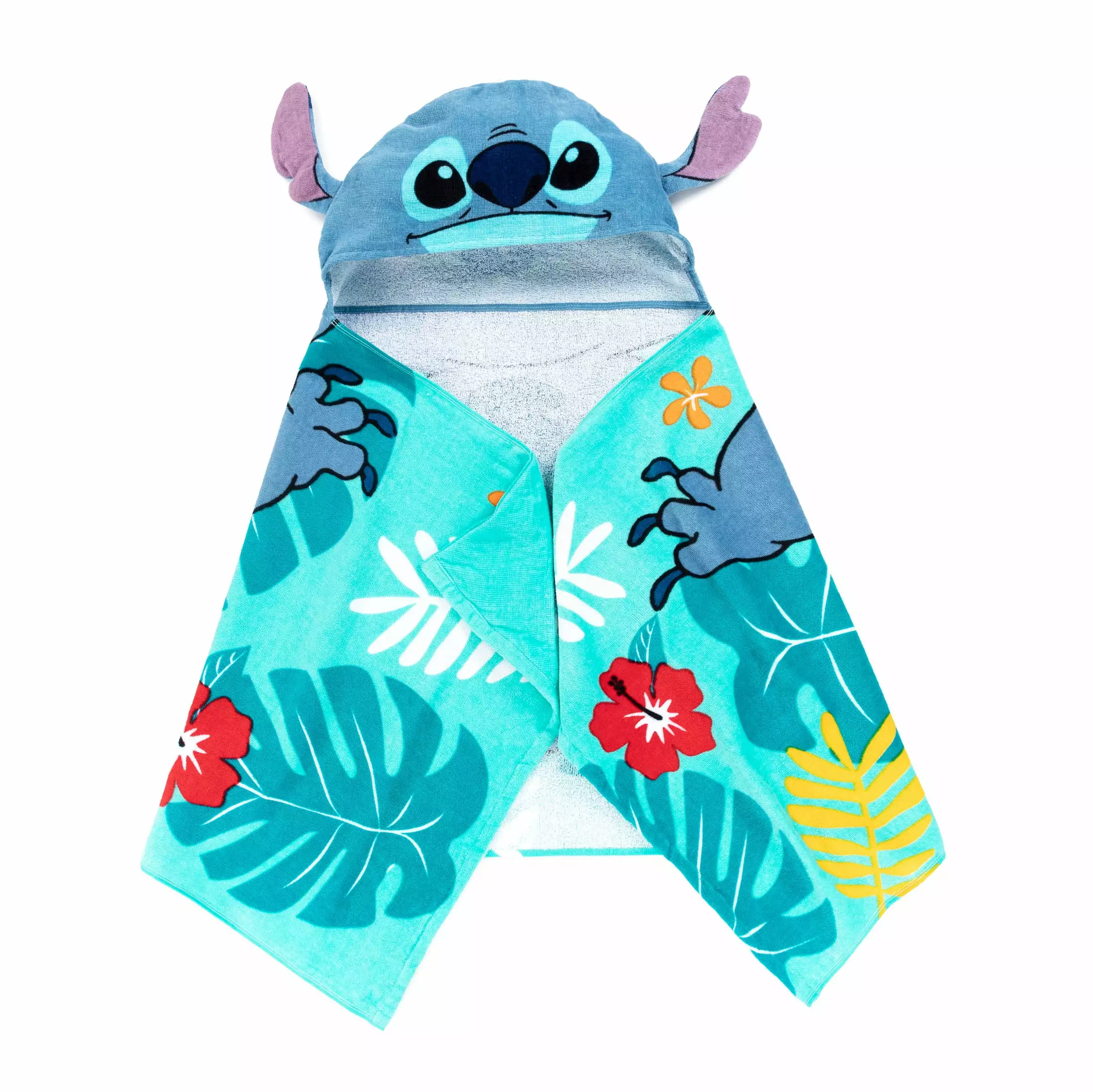 Stitch Kids Cotton Hooded Towel Bath, Beach & Pool - Soft Absorbent Disney Character Towel