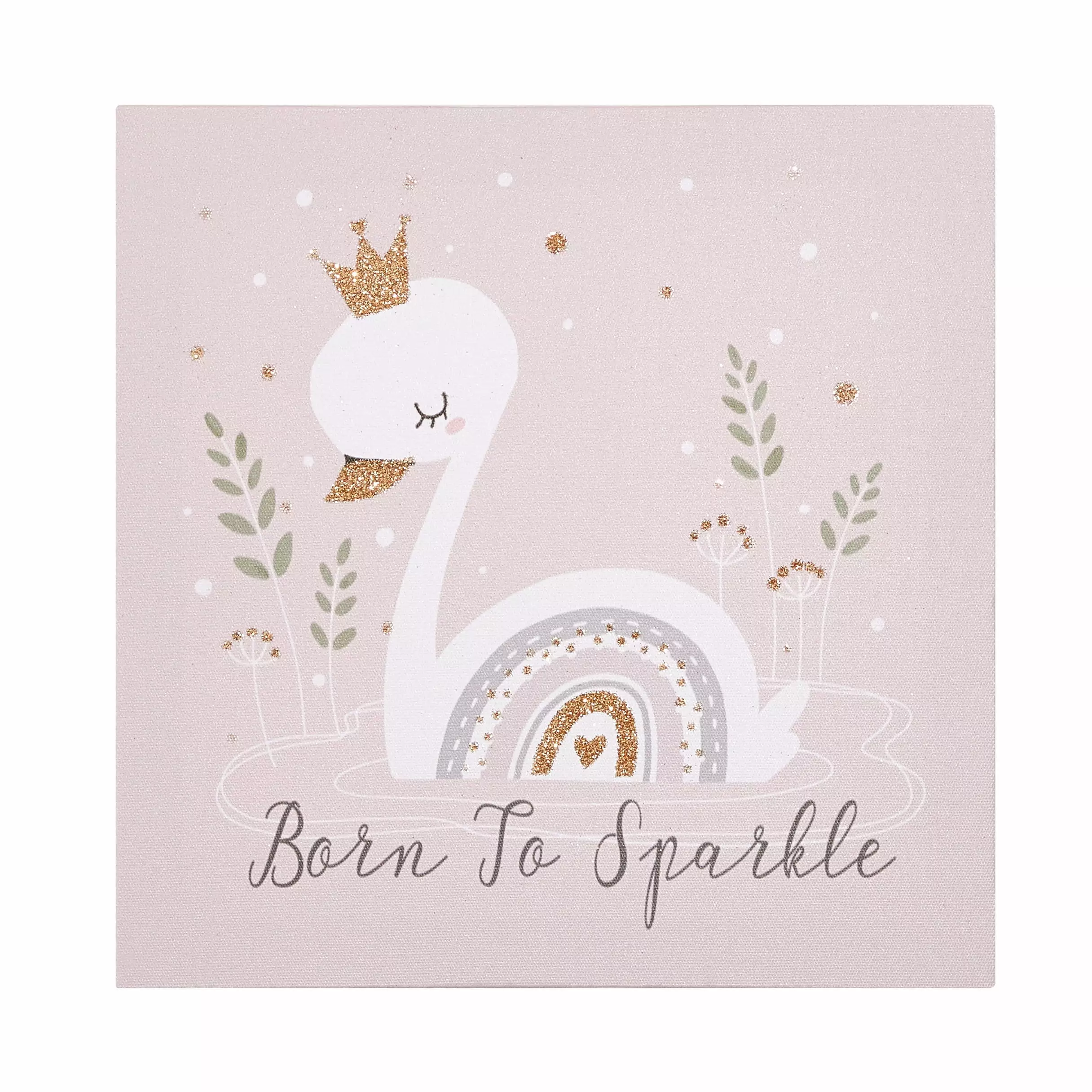 American Kids Born to Sparkle Pink Canvas Wall Art Nursery Room Decor