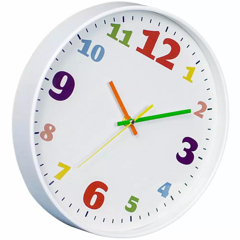 Kids Wall Clock Silent Non-Ticking Battery Operated Decorative Clock Easy to Read COLO