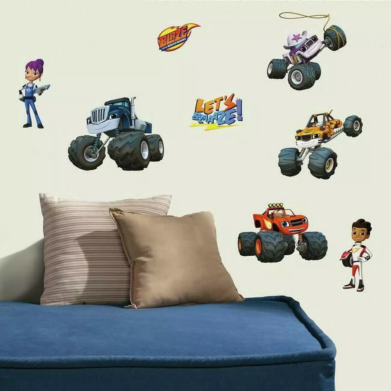 Blaze & Monster Machines Peel and Stick Wall Decals Boys Room RoomMates