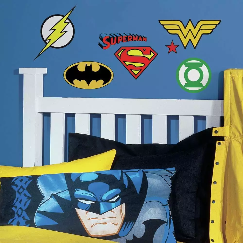 DC Super Heroes Logos Wall Decals Kids Room and Superhero Themed Decor RoomMates