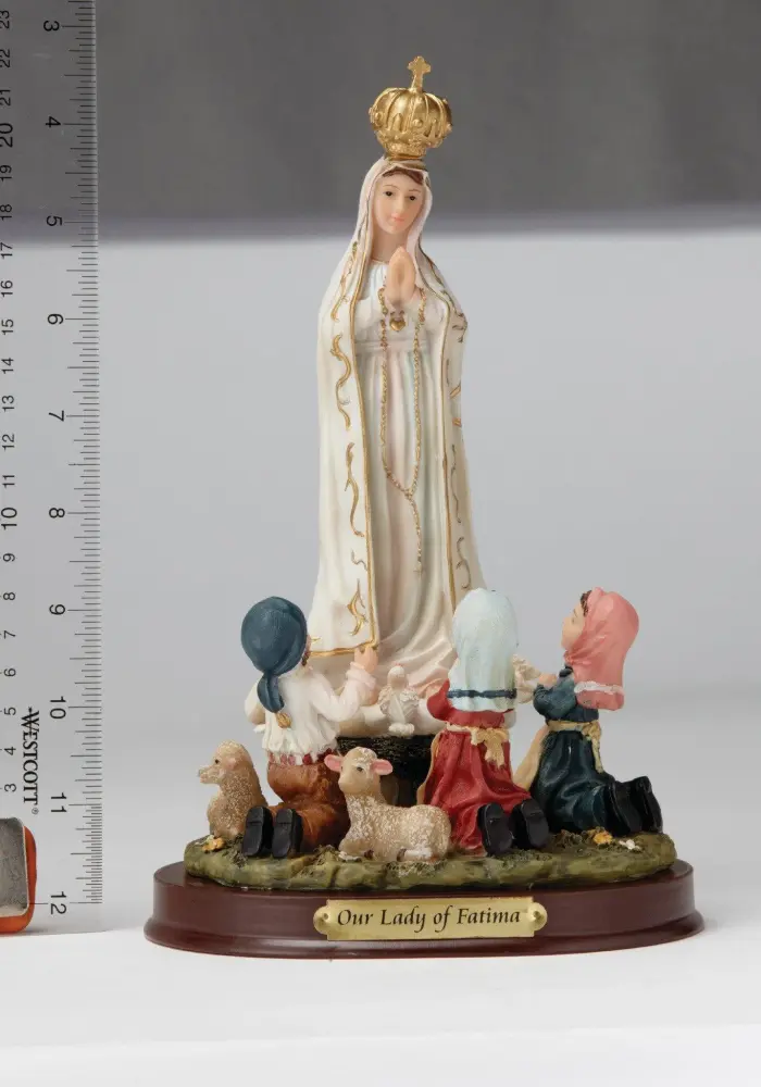 8" Our Lady Fatima Children Statue - Hand Painted