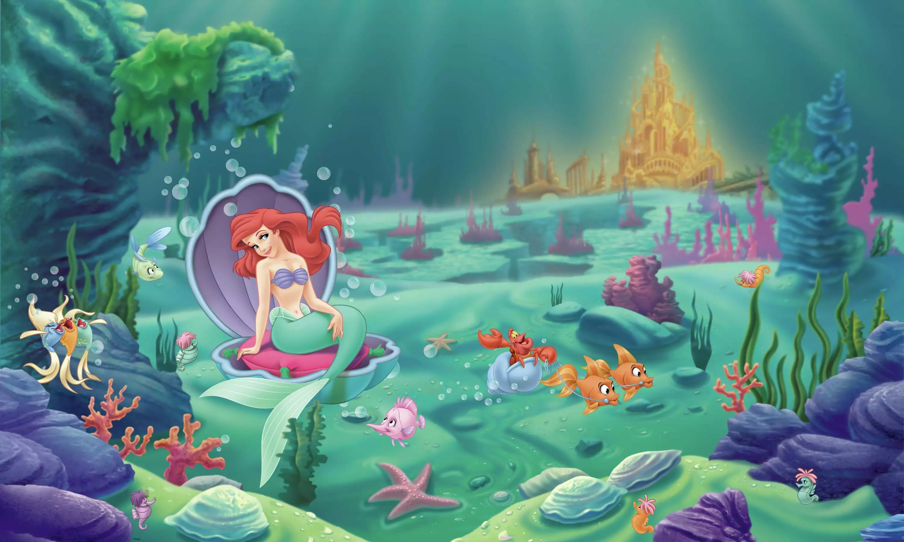 Little Mermaid XL Spray and Stick Wallpaper Mural Removable Kids Room Decor RoomMates