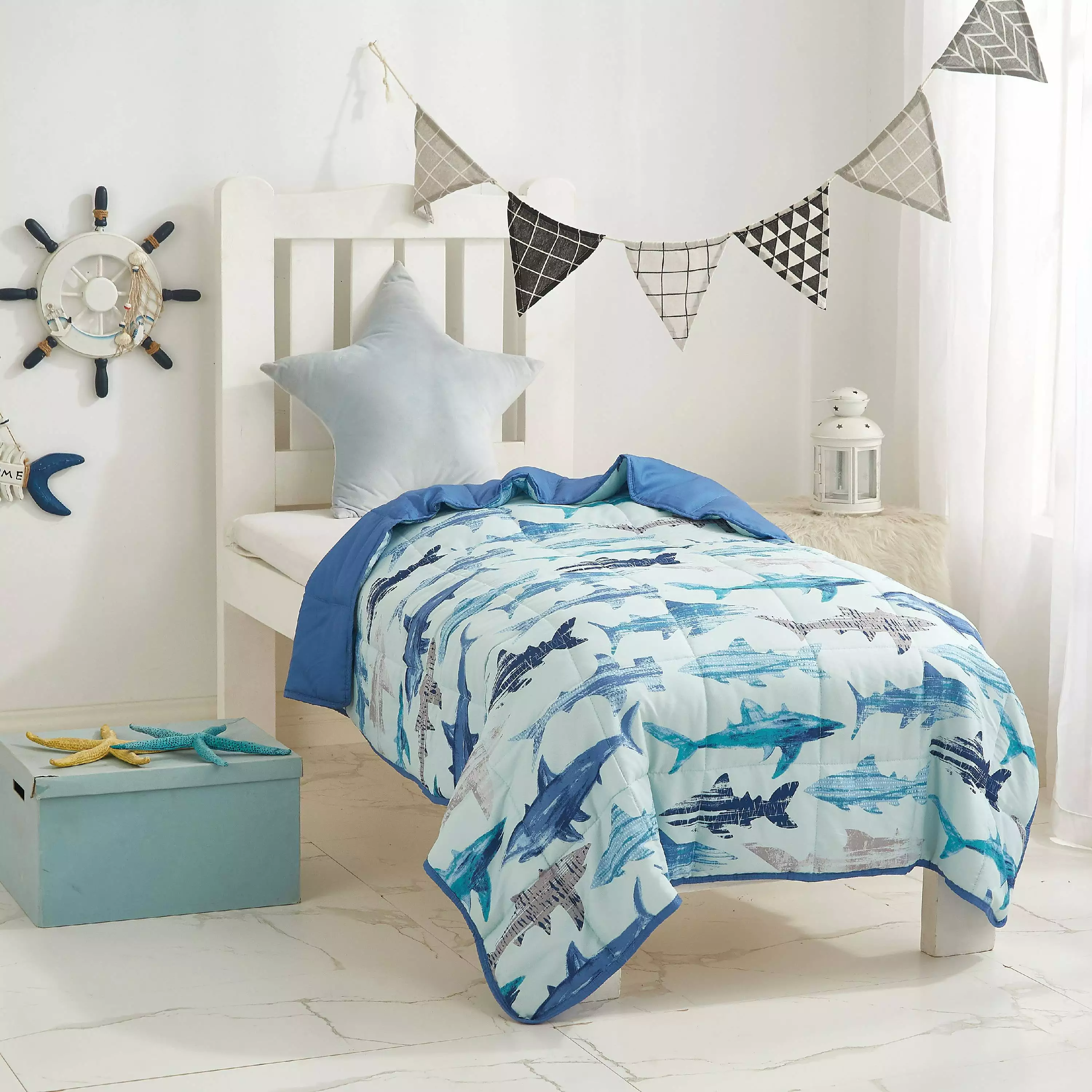 Heritage Club Shark Weighted Blanket Kids 6lbs Better Sleep