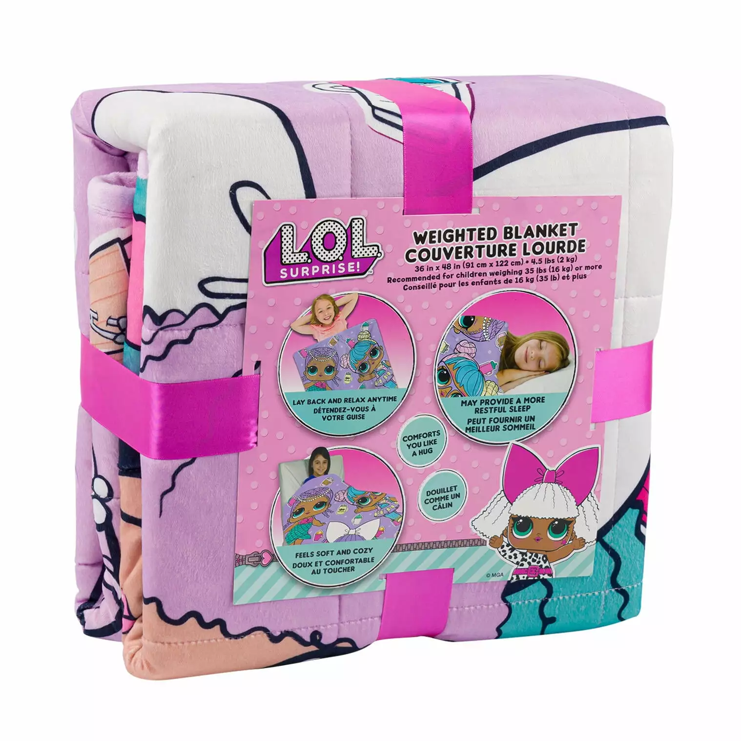 LOL Surprise Weighted Blanket 36x48 Kids Comfort and Relaxation L.O.L. Surprise!