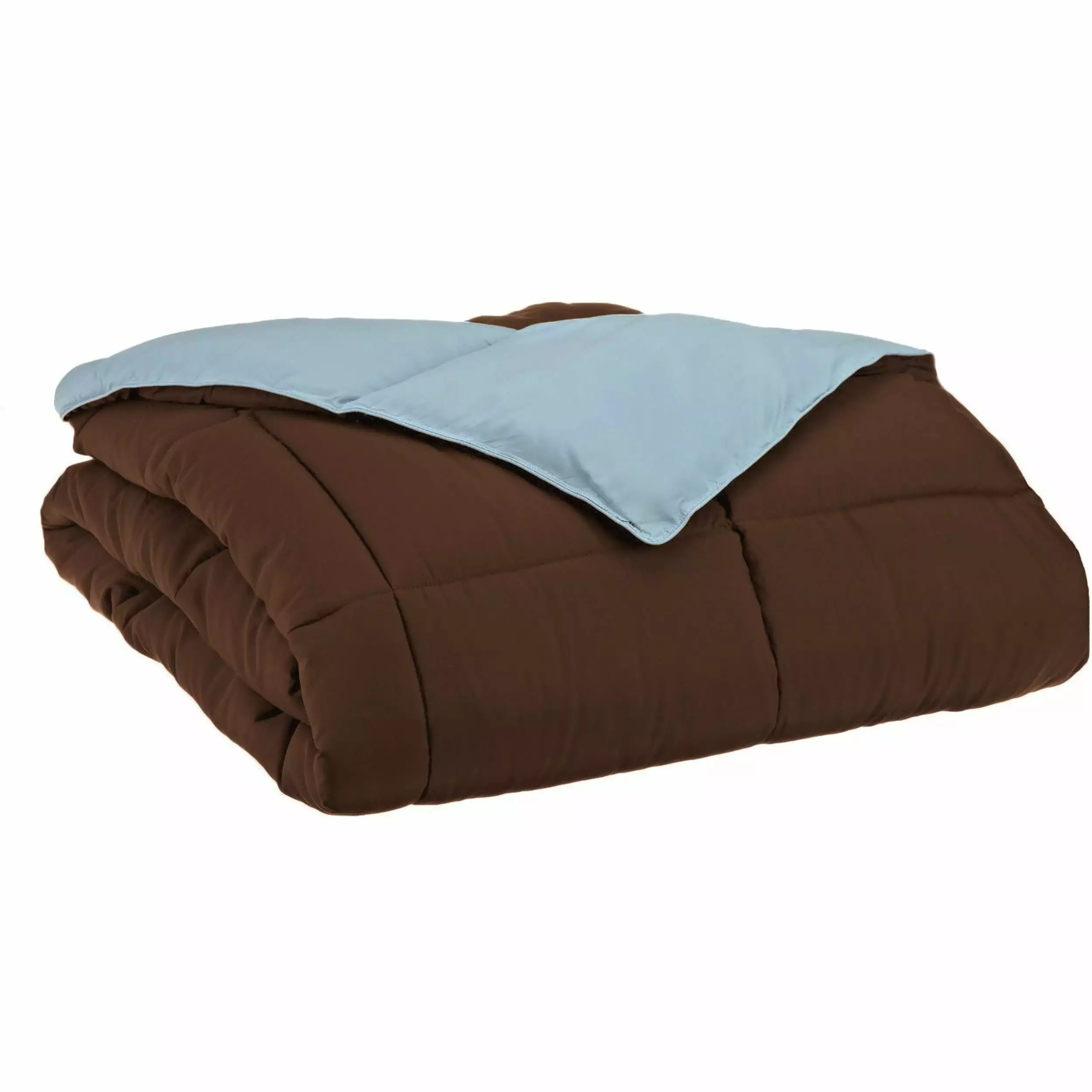 Exceptional Down Alternative Reversible Easeer - King Size - Chocolate and Sky Blue - Soft Microfiber SUPERIOR