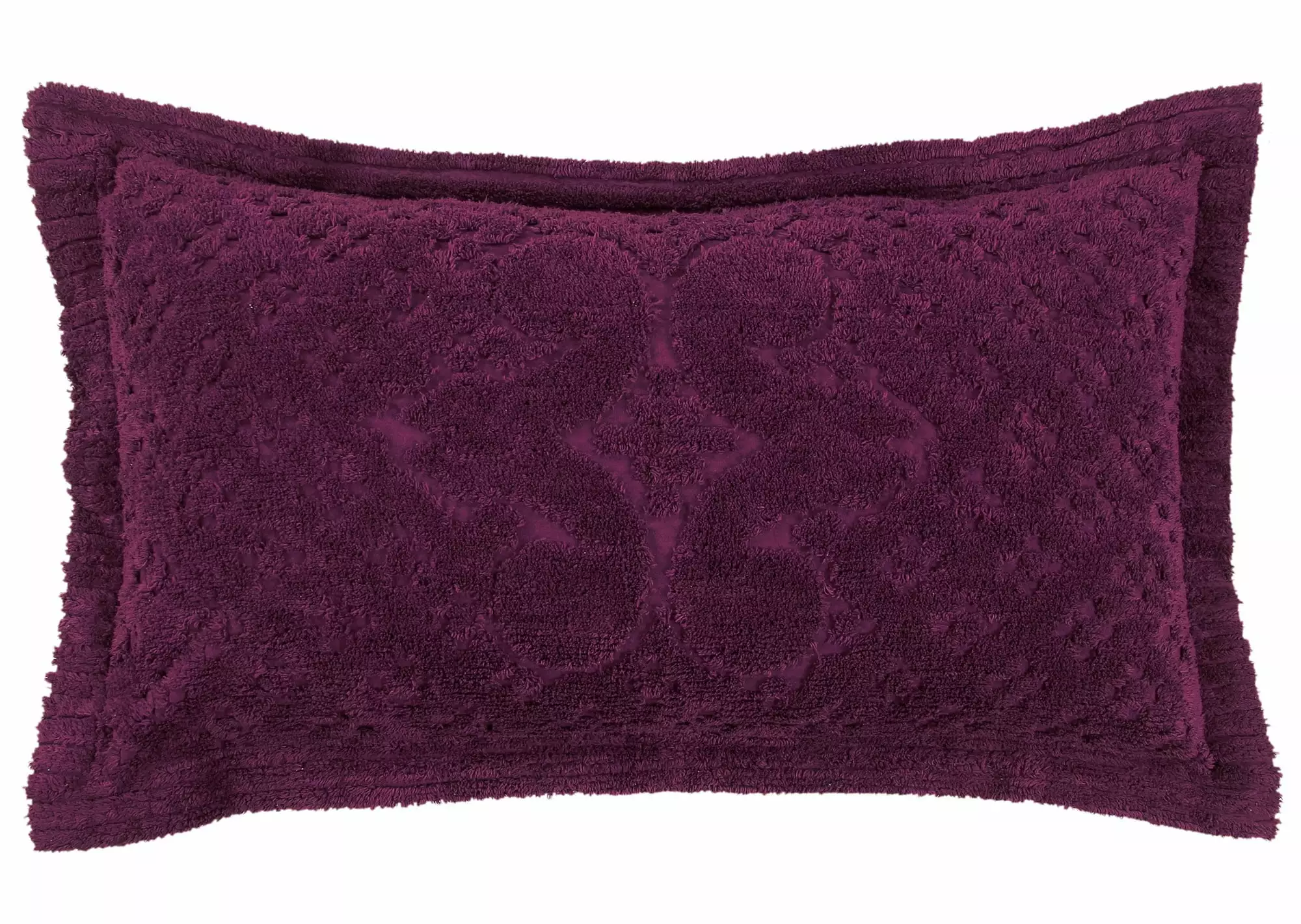 Better Trends Ashton Medallion Design 100% Cotton Bedspread King Sham Plum Adult Bedding Set