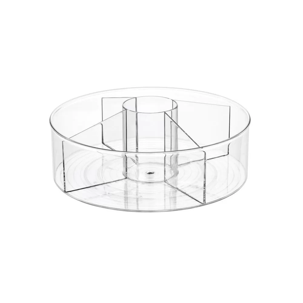 iDesign 03850 Divided Kitchen Bin Clear Plastic