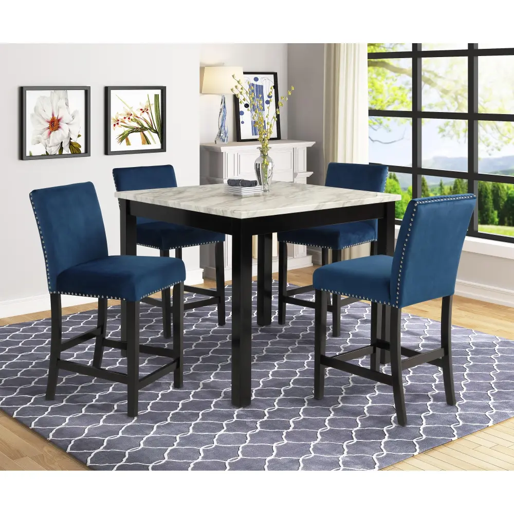 Diamond Modern Furniture CM Lennon 5 pc Counter Height Dinette 1715SET-RB