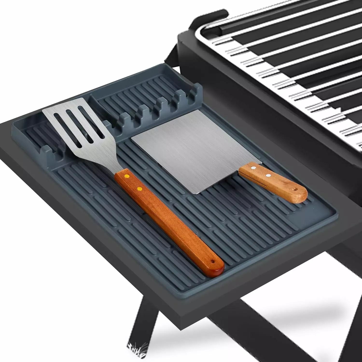 DLD Blackstone Silicone Skillet Tool Mat Drip Pad Kitchen and Countertop Utensil Organization