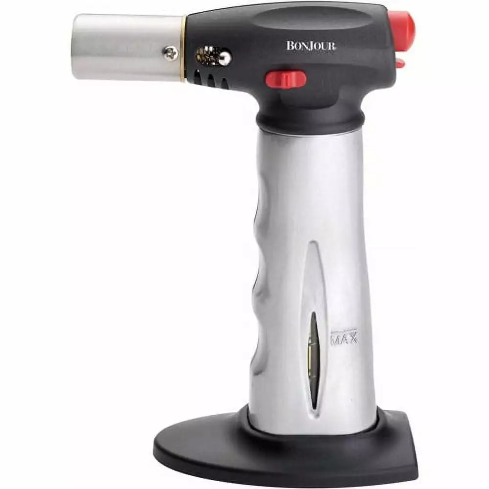BonJour Chef's Torch Fuel Gauge Brushed Aluminum Culinary Kitchen Tool