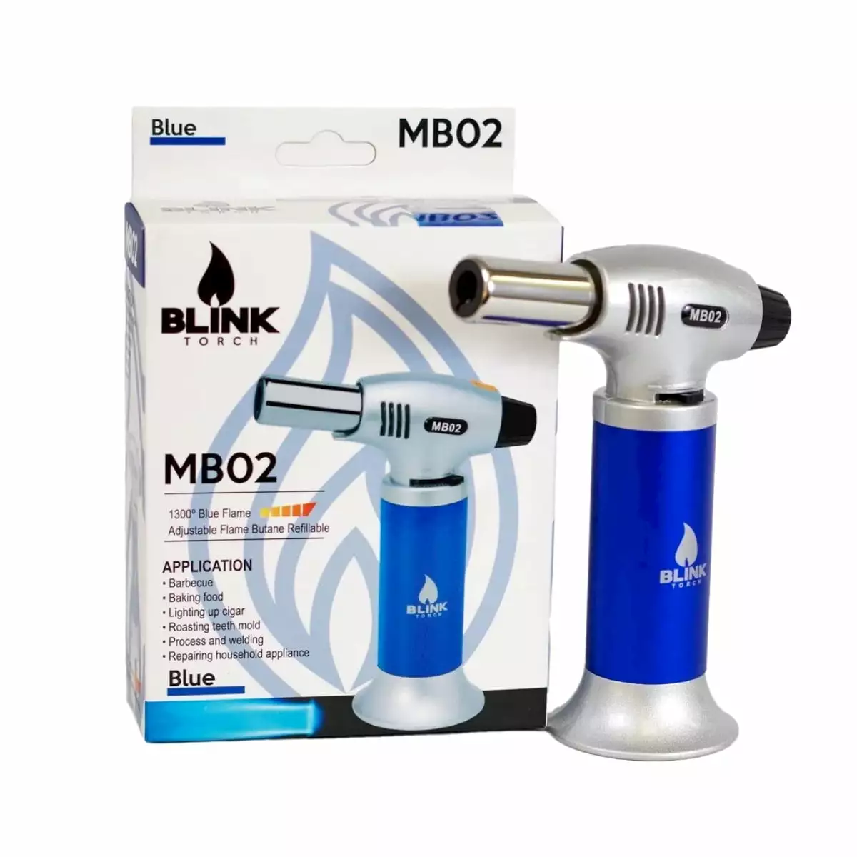 Blink Torch MB02 Refillable Butane Torch Blue Culinary and Crafts Generic